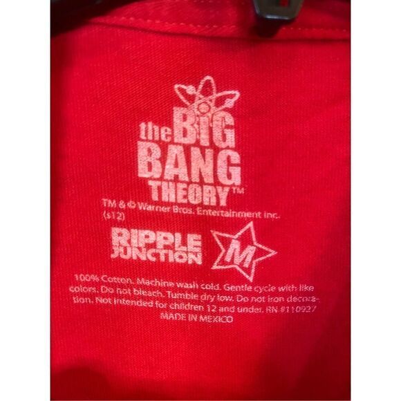 SHELDON COOPER T Shirt BIG BANG THEORY BAZINGA Graphic Tee Shirt Medium (3818) - Picture 3 of 4